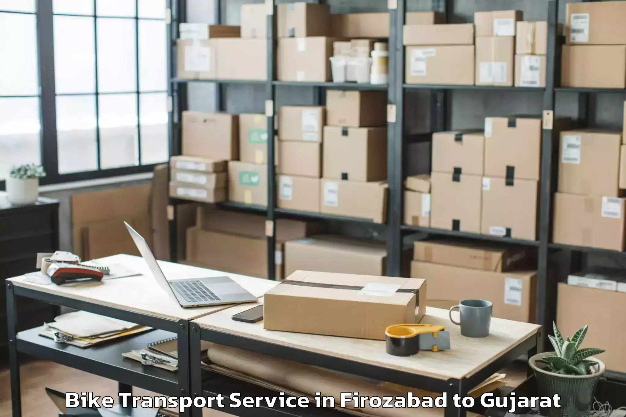 Hassle-Free Firozabad to Valabhipur Bike Transport